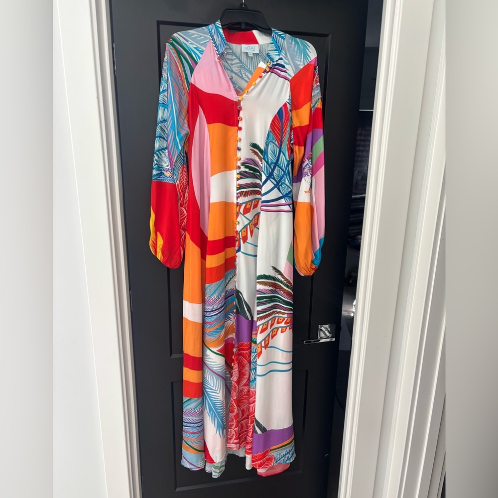 Taj By Sabrina Crippa Nea Mealy Bird Maxi Dress sequin embellished long sleeve - Picture 9 of 16